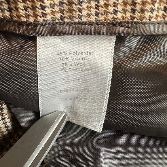 TALBOTS Womens Heritage Fit‎ Pants Micro Houndstooth Wool Blend Size 14 Academia - Picture 6 of 9